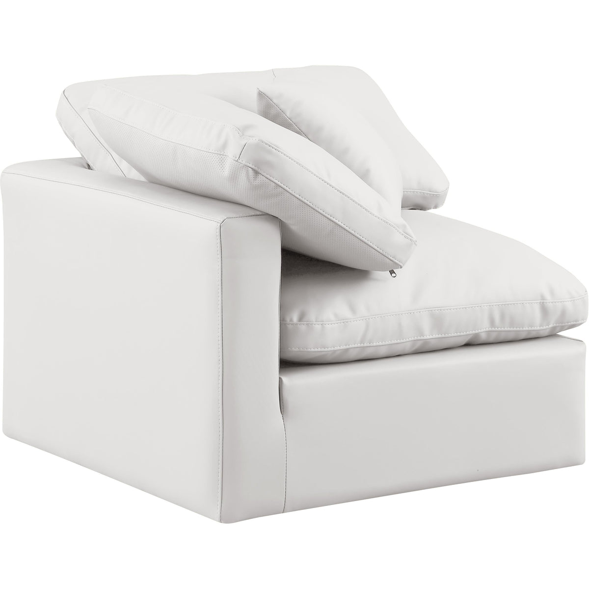 Meridian Indulge Cream Vegan Leather Corner Chair