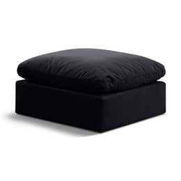 Meridian Indulge Black Velvet Ottoman
