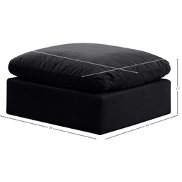 Meridian Indulge Black Velvet Ottoman