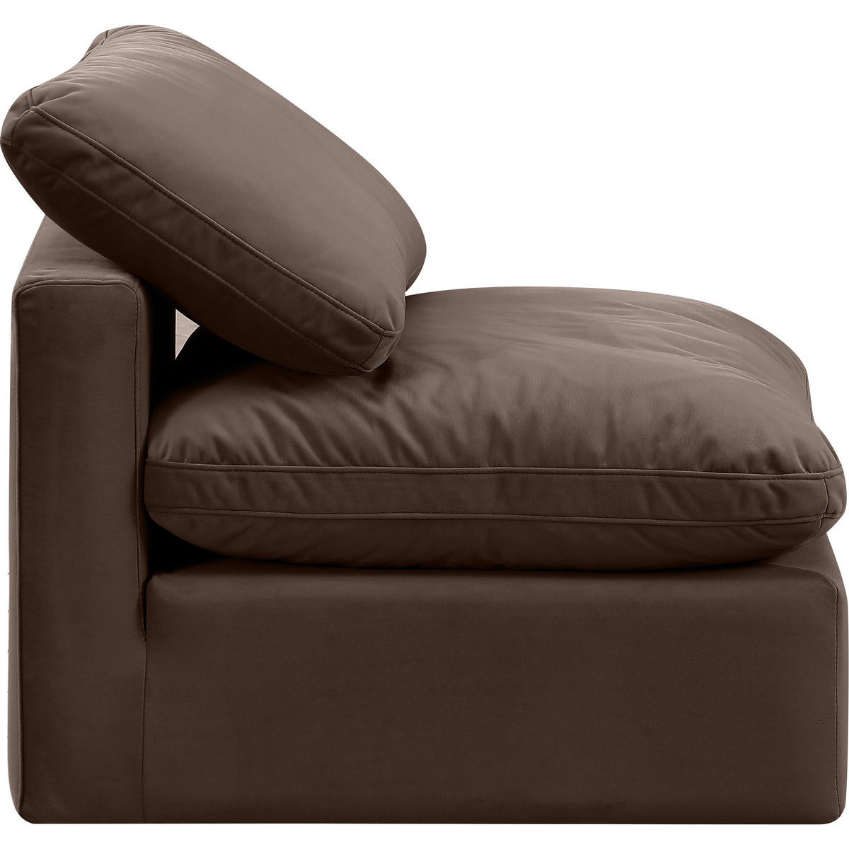 Meridian Indulge Brown Velvet Armless Chair
