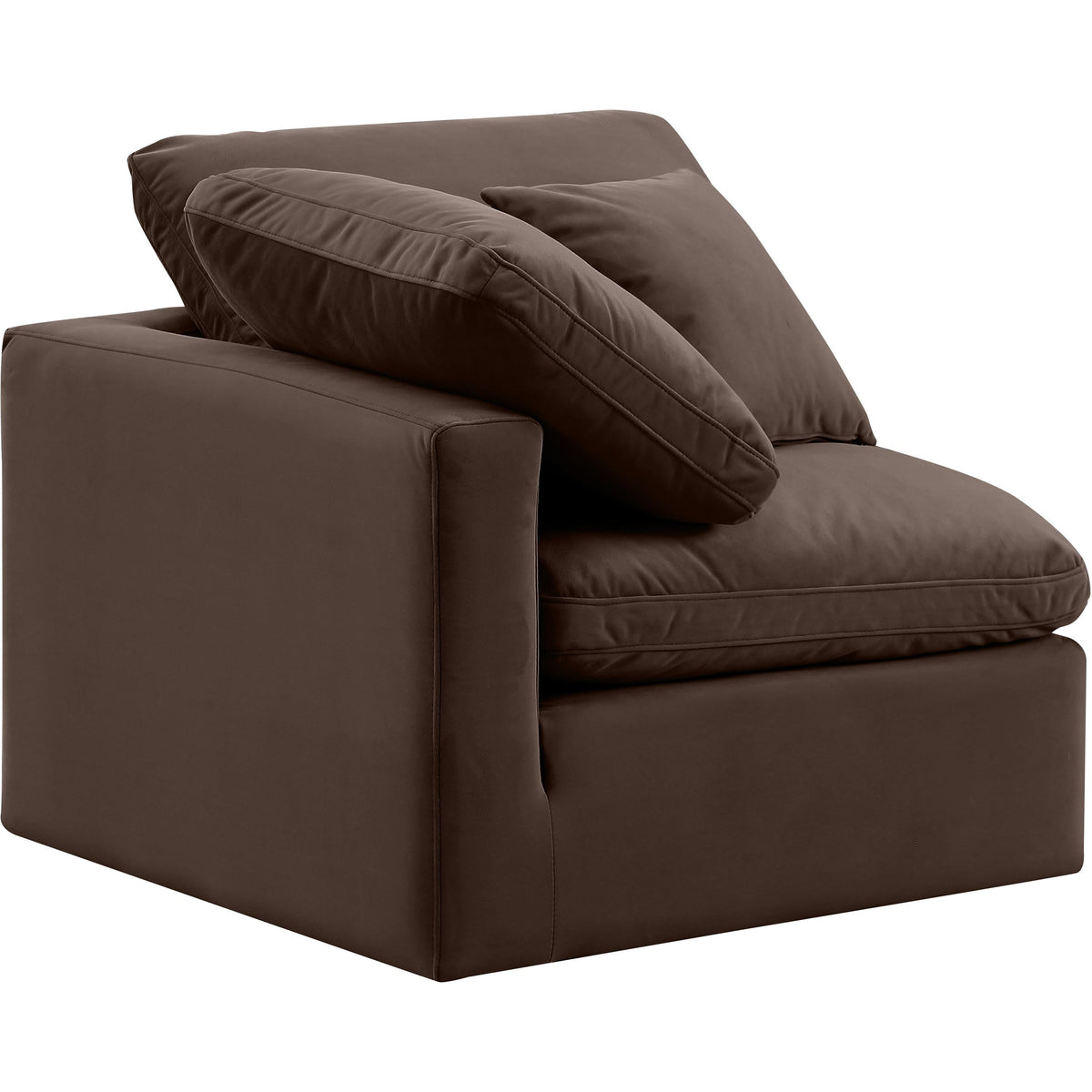 Meridian Indulge Brown Velvet Corner Chair