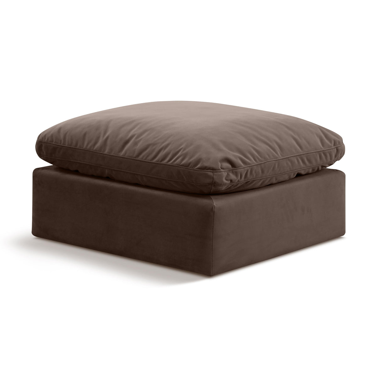 Meridian Indulge Brown Velvet Ottoman