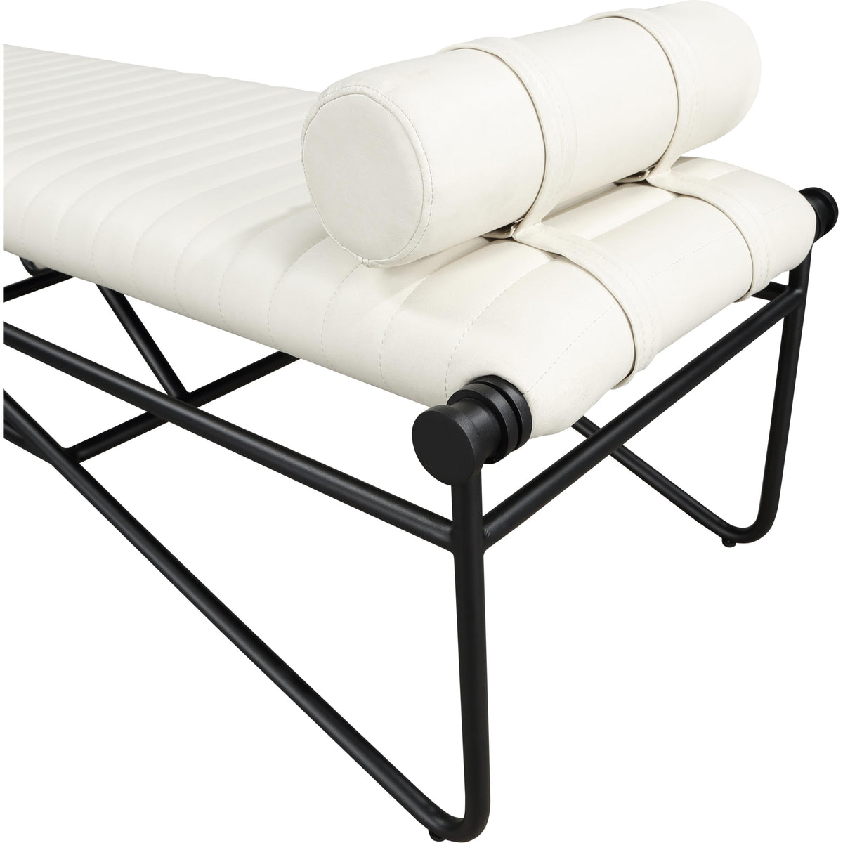 Meridian Gatsby Cream Vegan Leather Bench