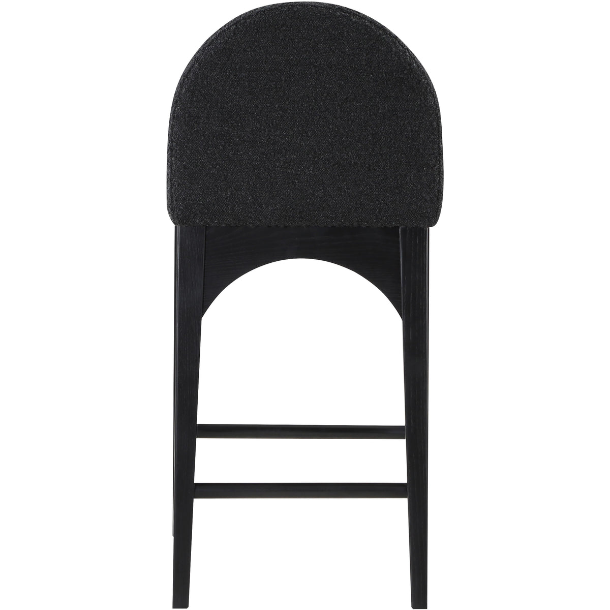 Meridian Waldorf Black Boucle Fabric Stool