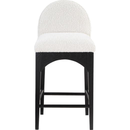 Meridian Waldorf Cream Boucle Fabric Stool