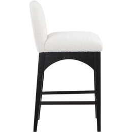 Meridian Waldorf Cream Boucle Fabric Stool