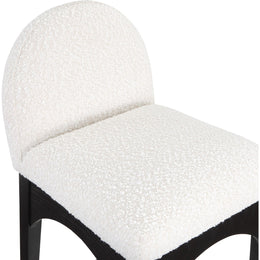 Meridian Waldorf Cream Boucle Fabric Stool