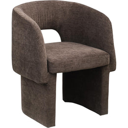 Meridian Emmet Brown Chenille Fabric Dining Chair / Accent Chair
