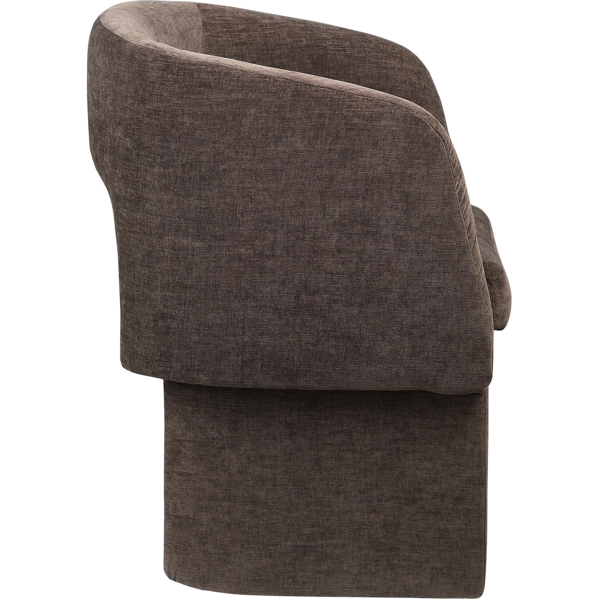 Meridian Emmet Brown Chenille Fabric Dining Chair / Accent Chair