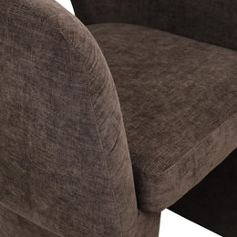 Meridian Emmet Brown Chenille Fabric Dining Chair / Accent Chair