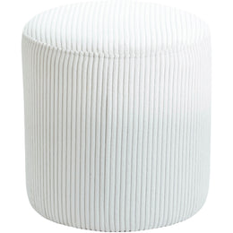Meridian Roy Cream Microsuede Fabric Ottoman/Stool