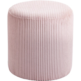 Meridian Roy Pink Microsuede Fabric Ottoman/Stool