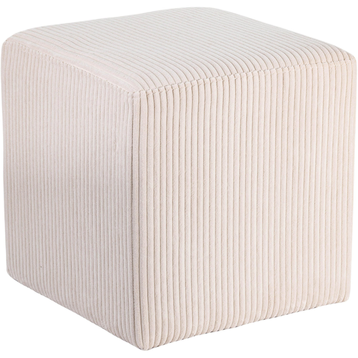 Meridian Roy Beige Microsuede Fabric Ottoman/Stool