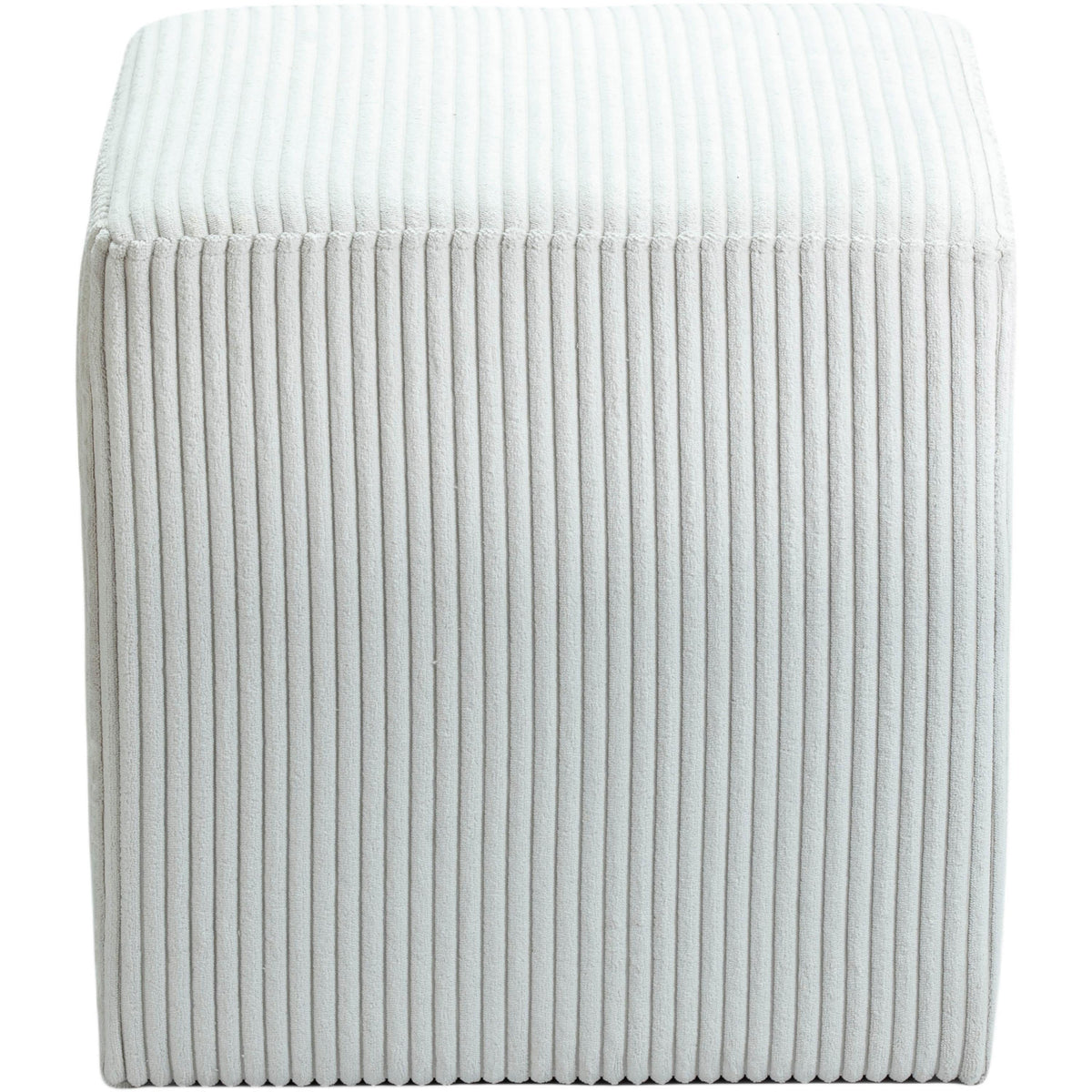 Meridian Roy Cream Microsuede Fabric Ottoman/Stool