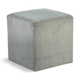 Meridian Roy Grey Microsuede Fabric Ottoman/Stool