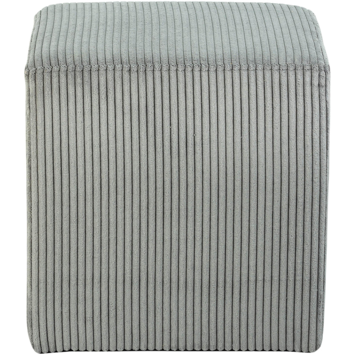 Meridian Roy Grey Microsuede Fabric Ottoman/Stool