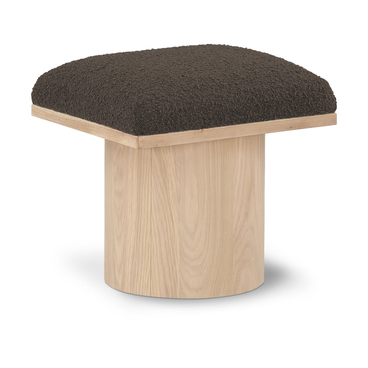 Meridian Pavilion Brown Boucle Fabric Bench/Stool