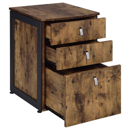 Estrella Office Desk File Cabinet Set Rustic Nutmeg