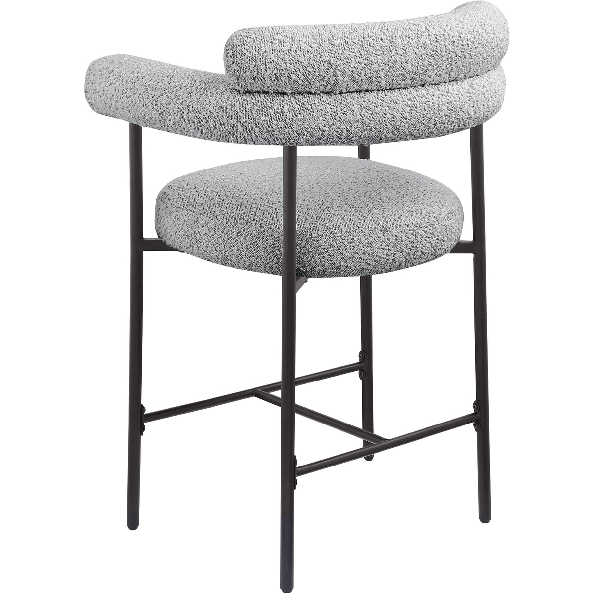 Meridian Blake Grey Boucle Fabric Counter Stool