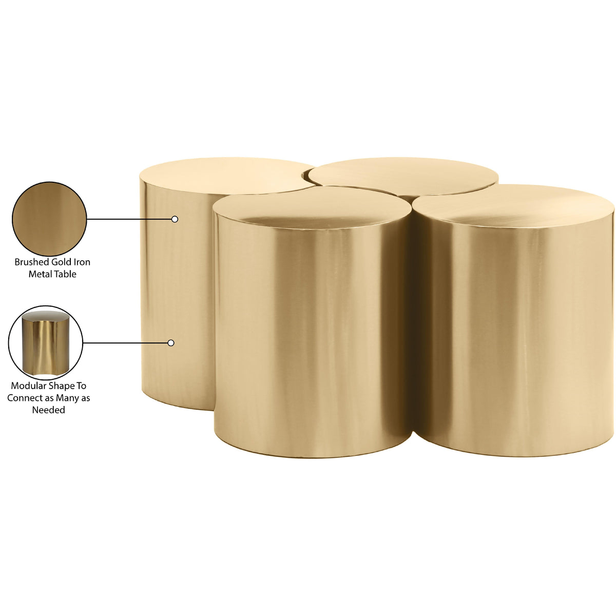 Meridian Dimple Gold Coffee Table