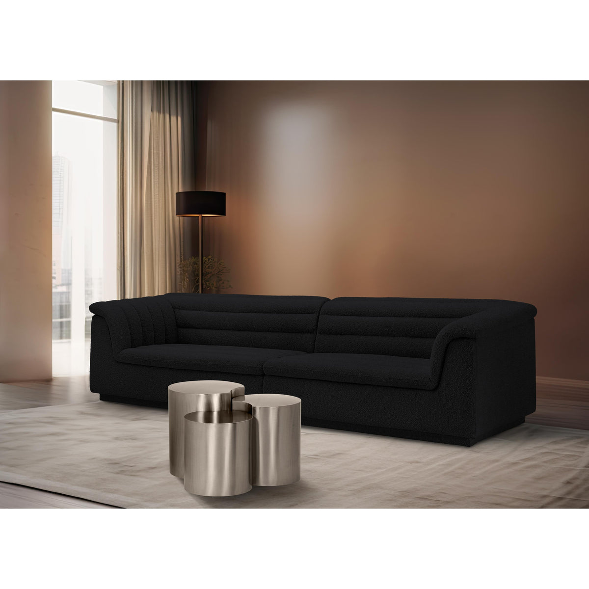 Meridian Dimple Silver End Table