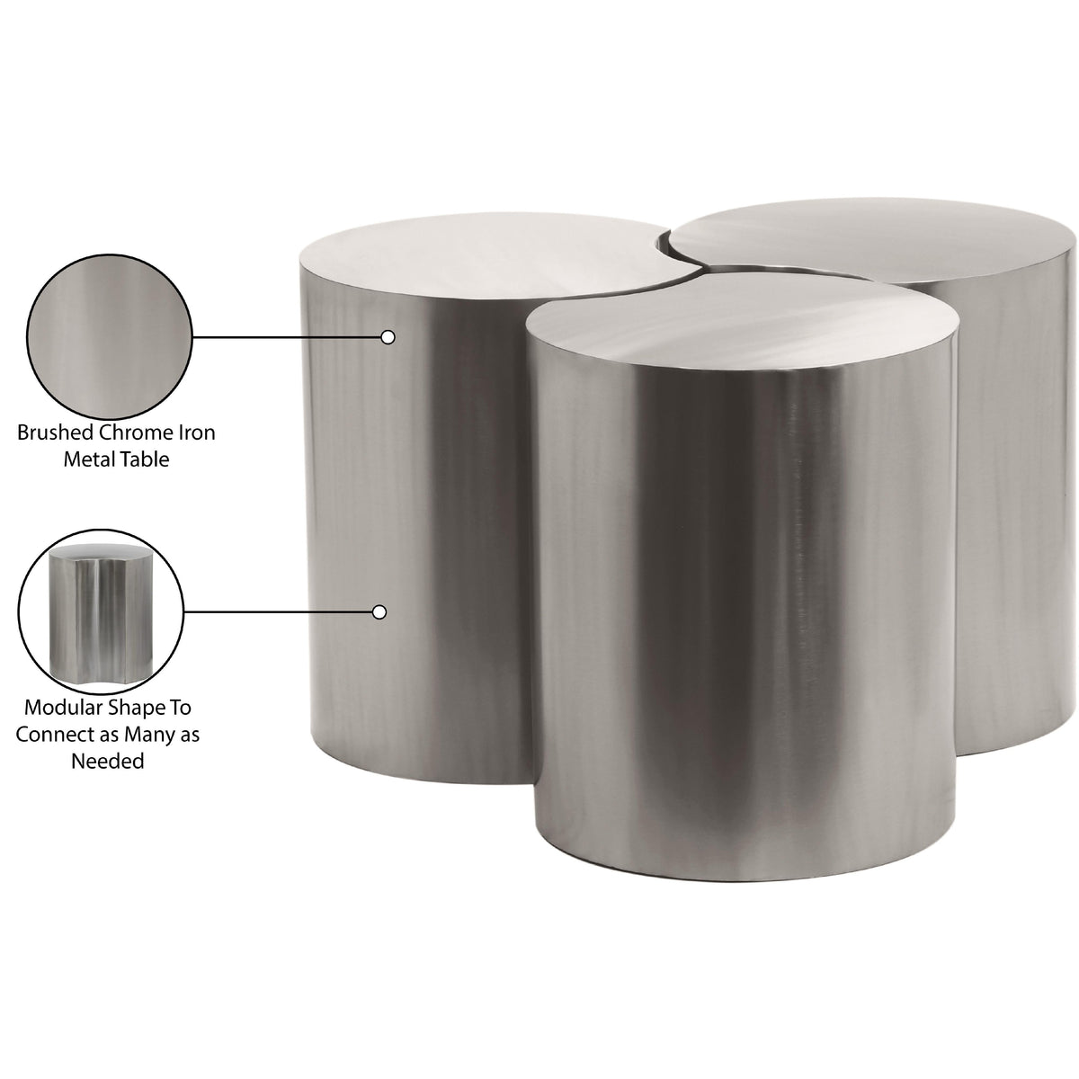 Meridian Dimple Silver Coffee Table