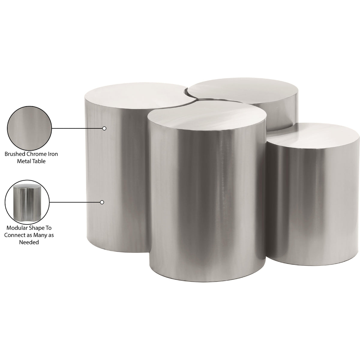 Meridian Dimple Silver Coffee Table