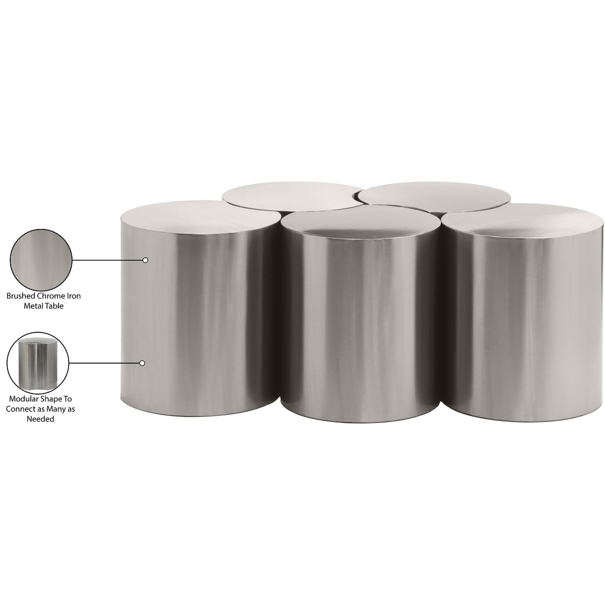 Meridian Dimple Silver Coffee Table