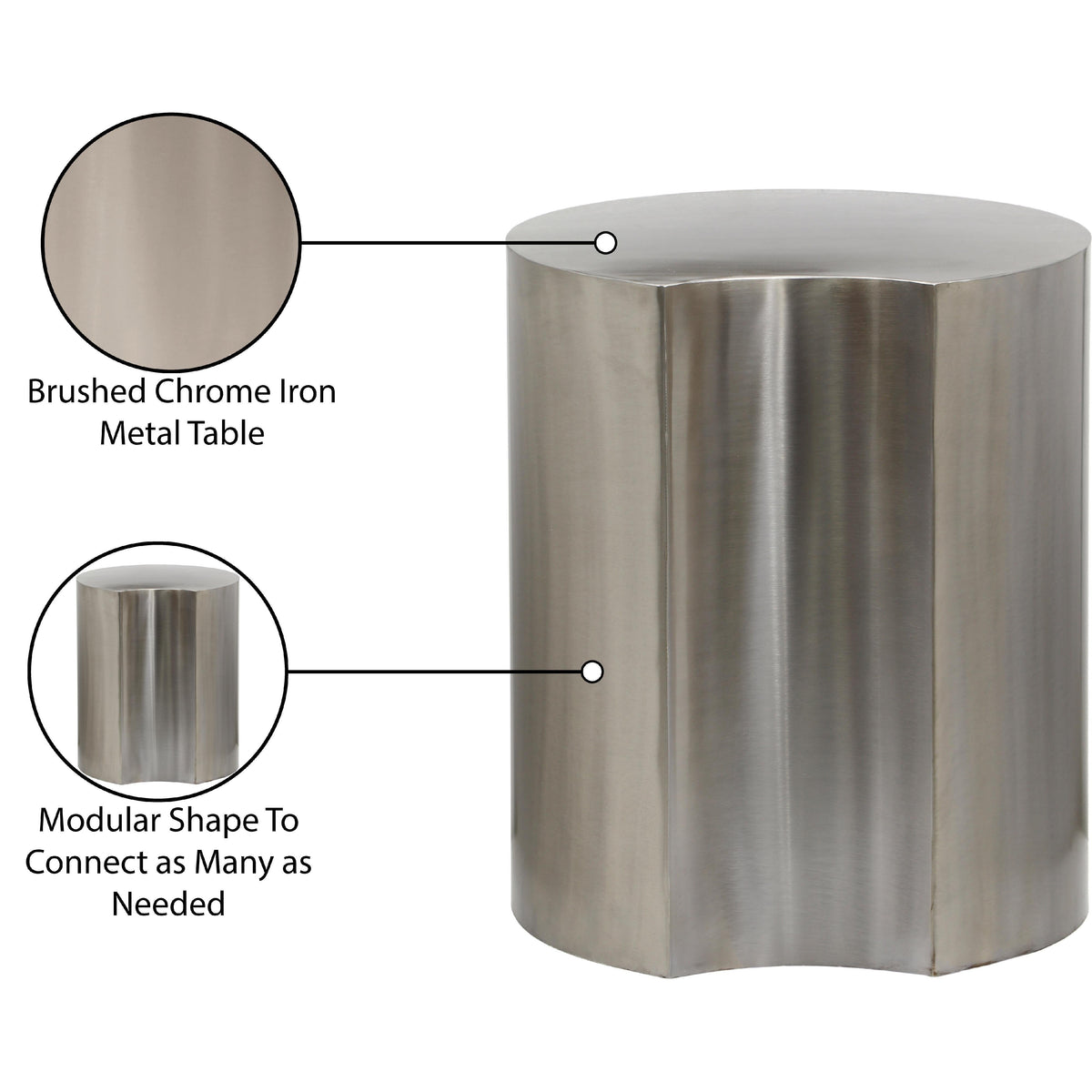 Meridian Dimple Silver End Table