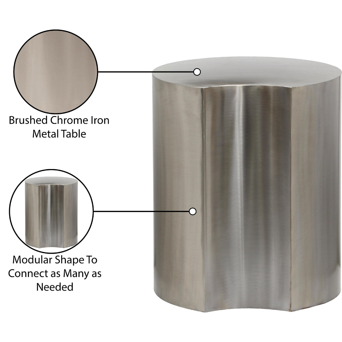 Meridian Dimple Silver End Table