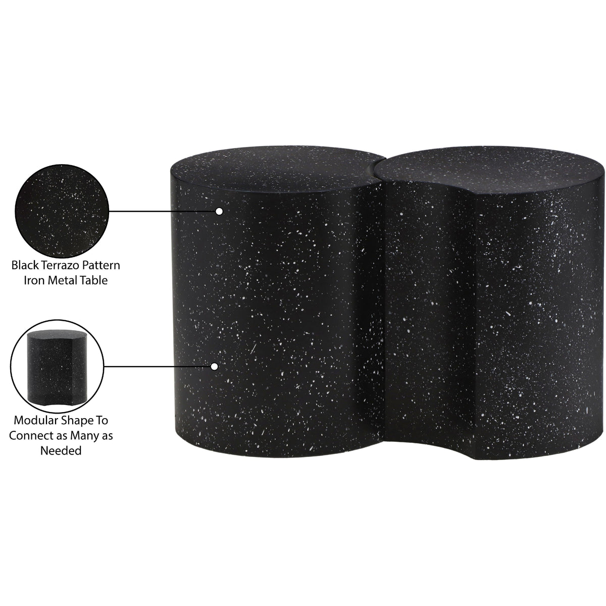 Meridian Dimple Black End Table