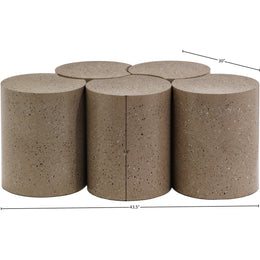 Meridian Dimple Taupe Coffee Table