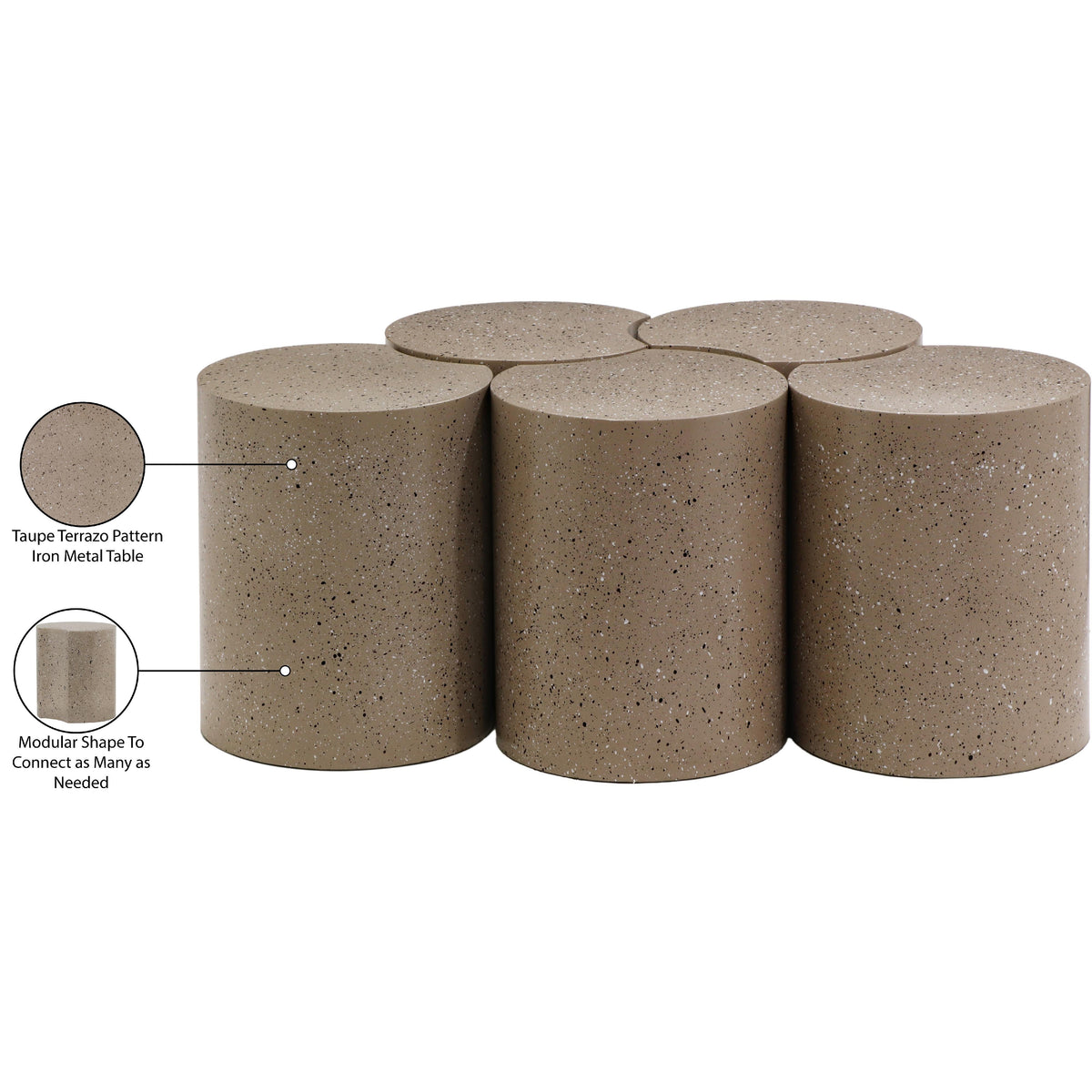 Meridian Dimple Taupe Coffee Table