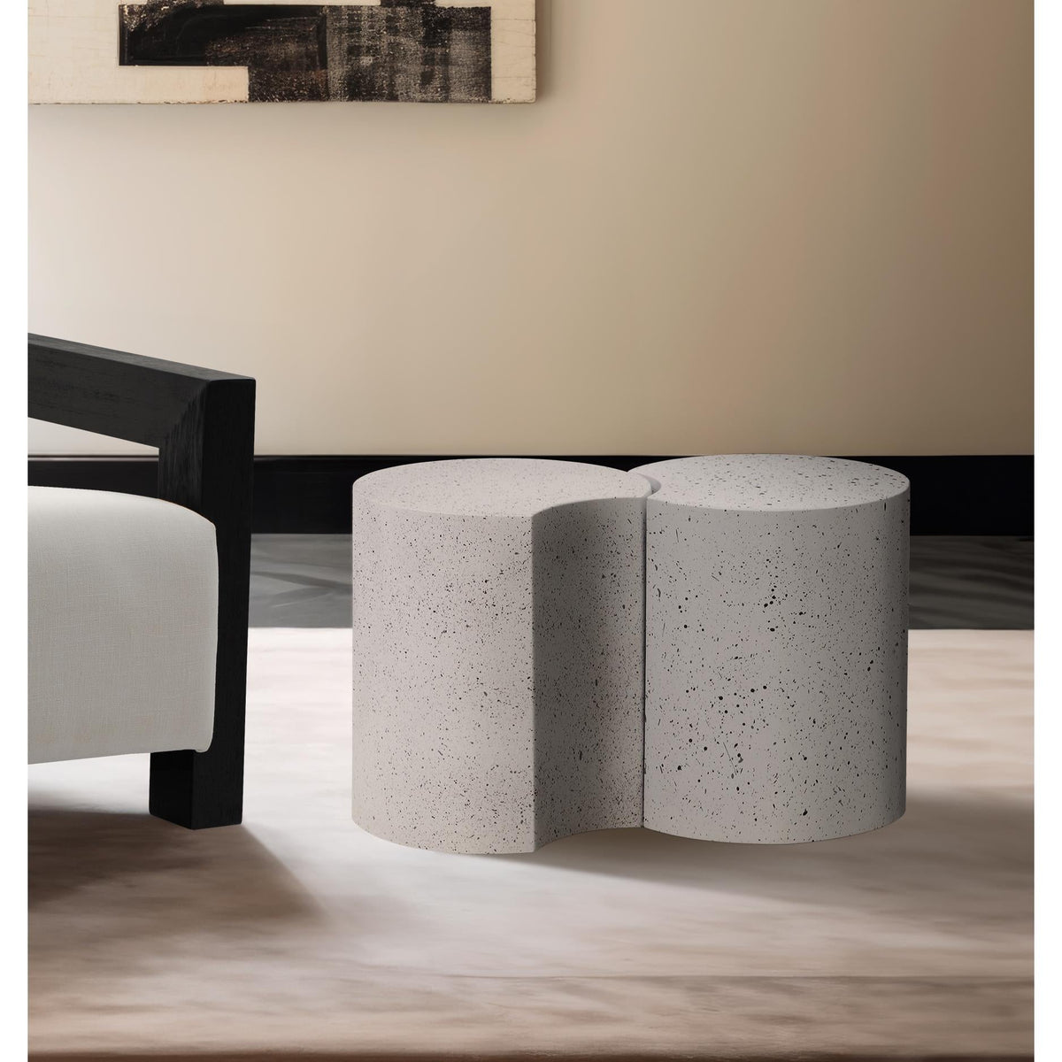 Meridian Dimple White End Table