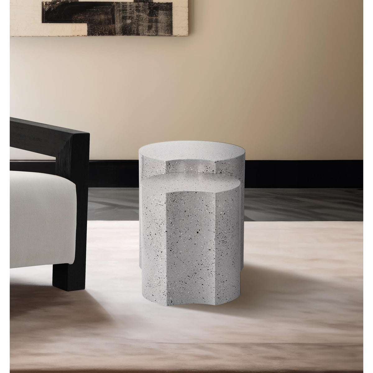 Meridian Dimple White End Table