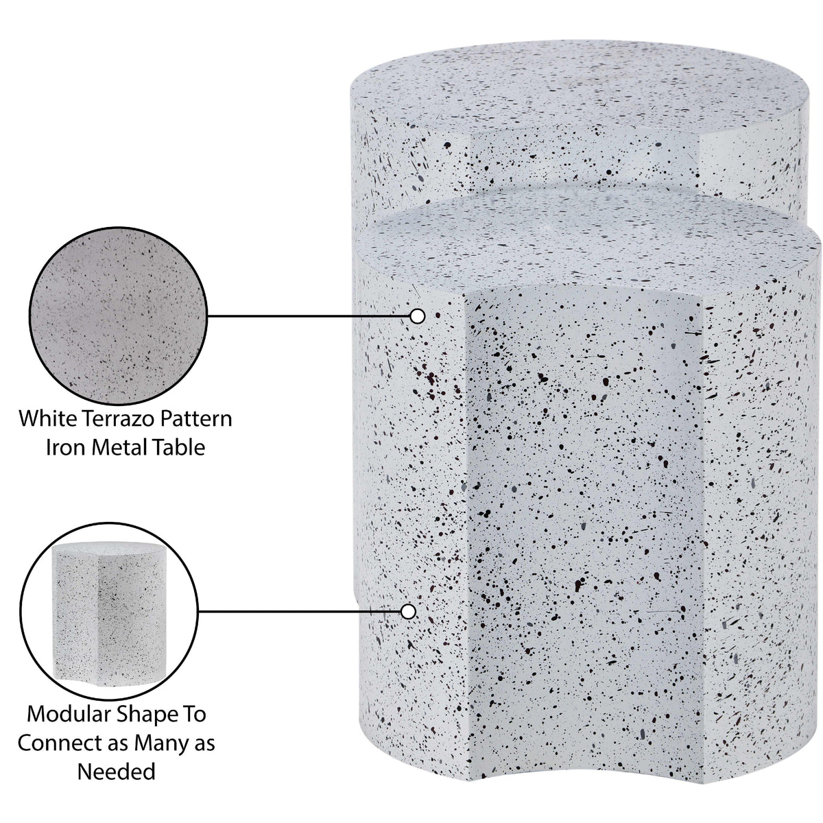 Meridian Dimple White End Table