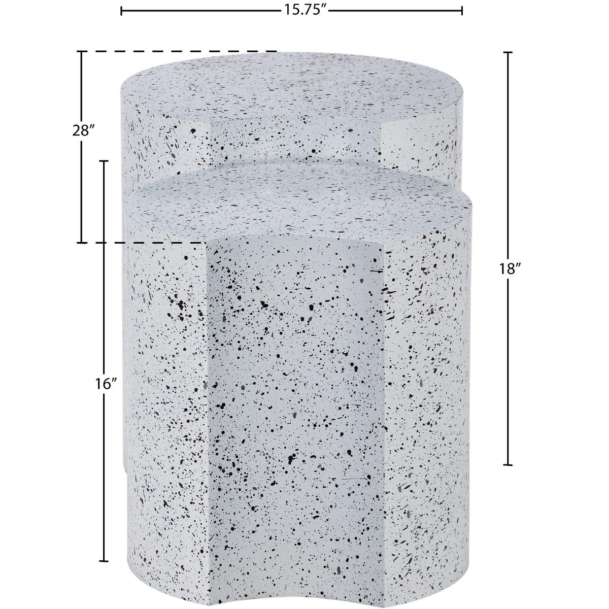 Meridian Dimple White End Table
