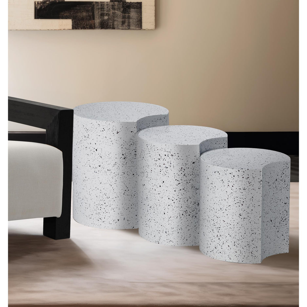 Meridian Dimple White End Table