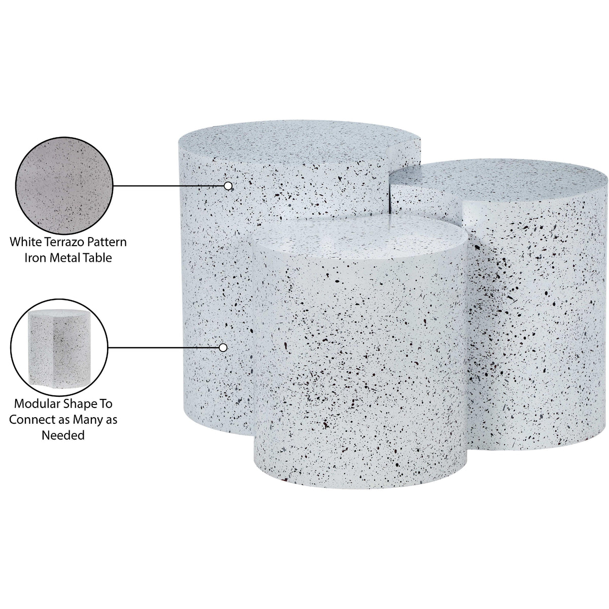 Meridian Dimple White End Table