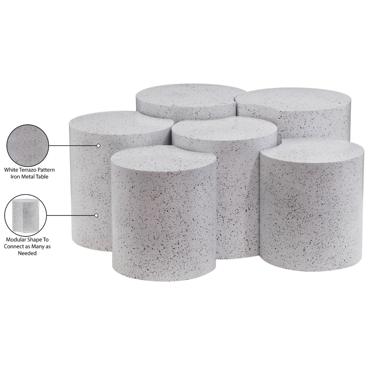 Meridian Dimple White Coffee Table