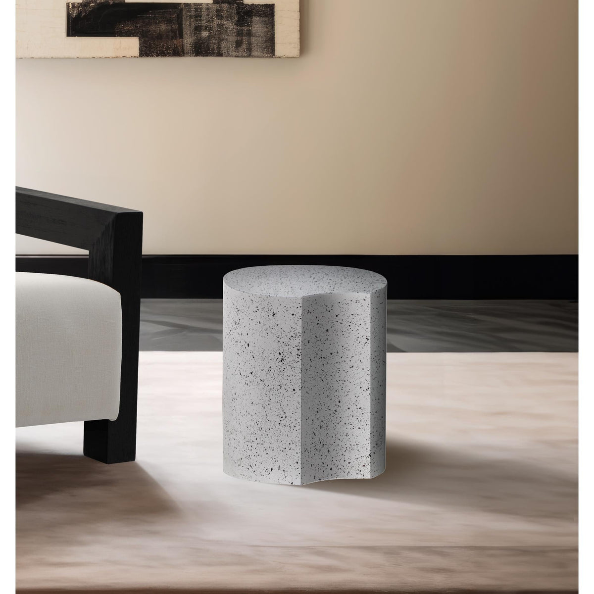 Meridian Dimple White End Table
