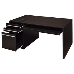 Halston 60-inch 3-drawer Office Computer Desk Cappuccino