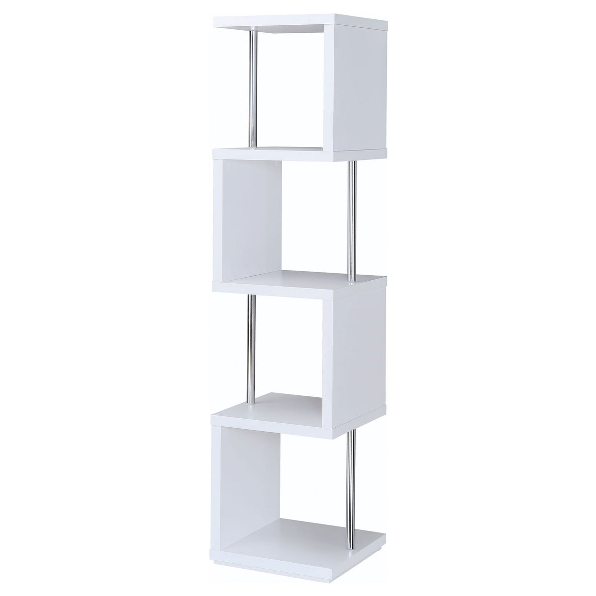 Baxter 67-inch 4-shelf Bookshelf Black and Chrome