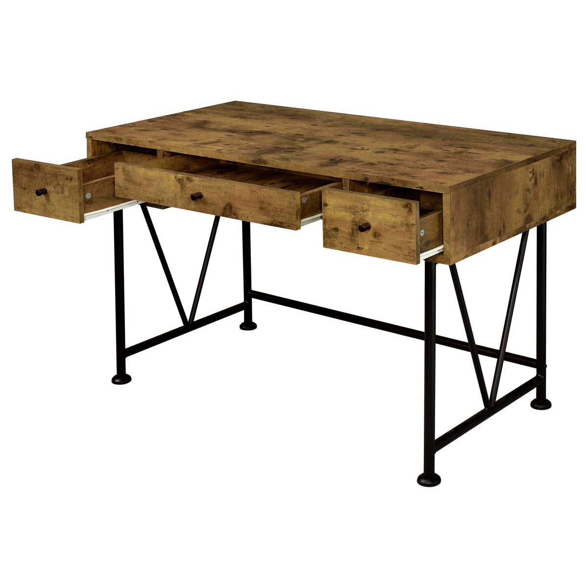 Analiese Computer Desk Bookcase Set Rustic Nutmeg