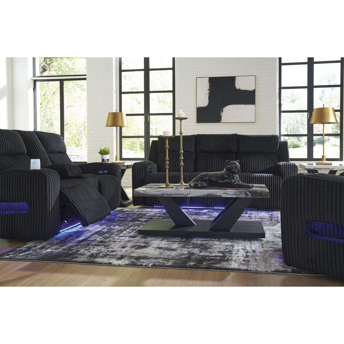 Swipe Modern Furniture Exclusive Design Forest Lake Power Reclining Fabric Sofa PC6420215