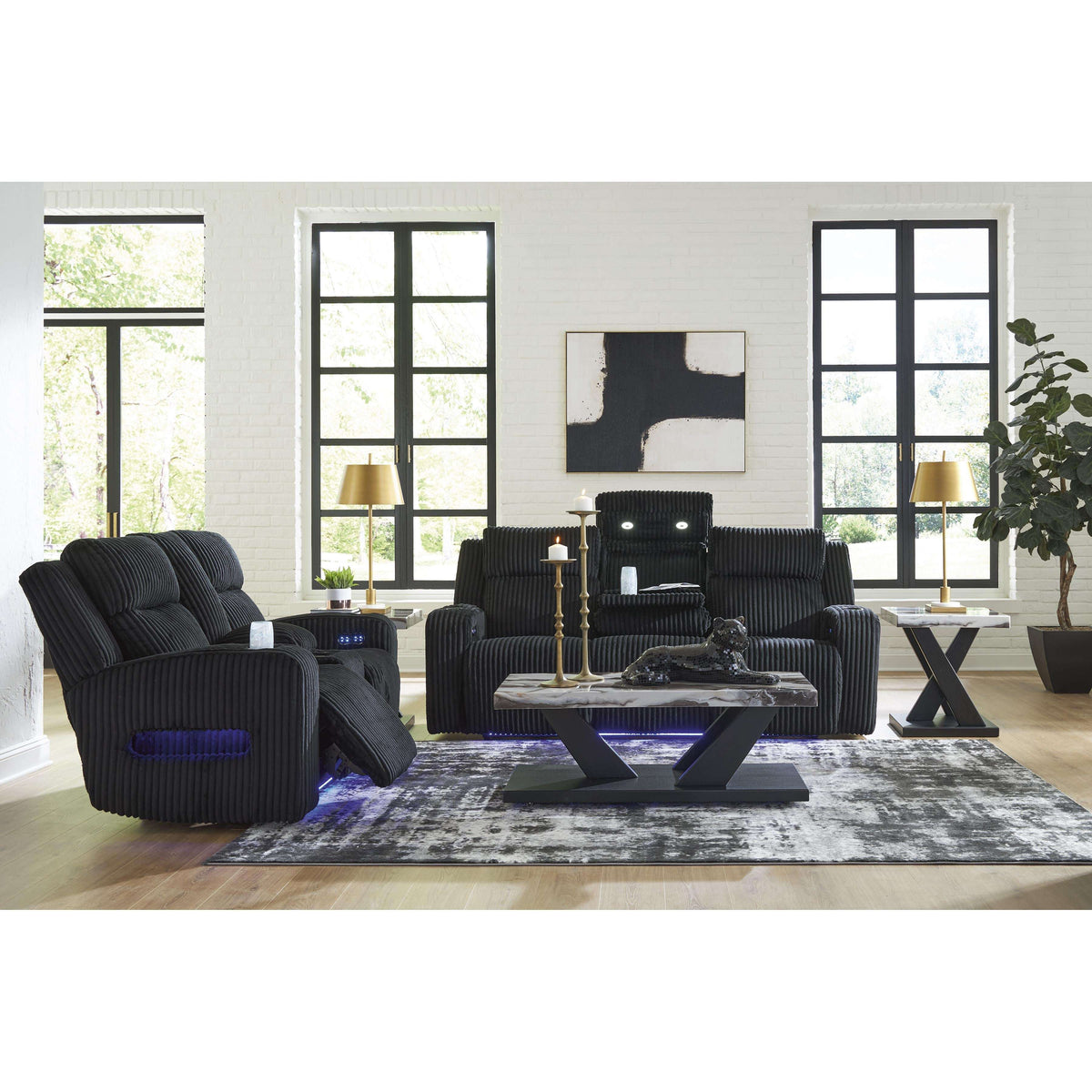 Swipe Modern Furniture Exclusive Design Forest Lake Power Reclining Fabric Sofa PC6420215