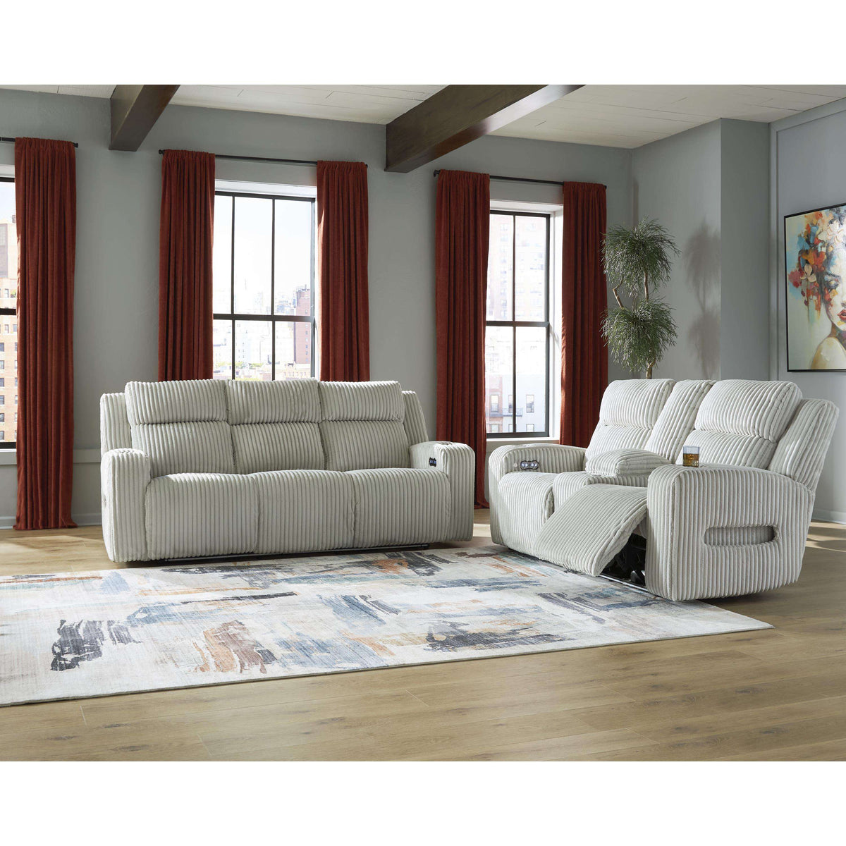 Swipe Furniture Exclusive Design Forest Lake Power Reclining Sofa PC6420315