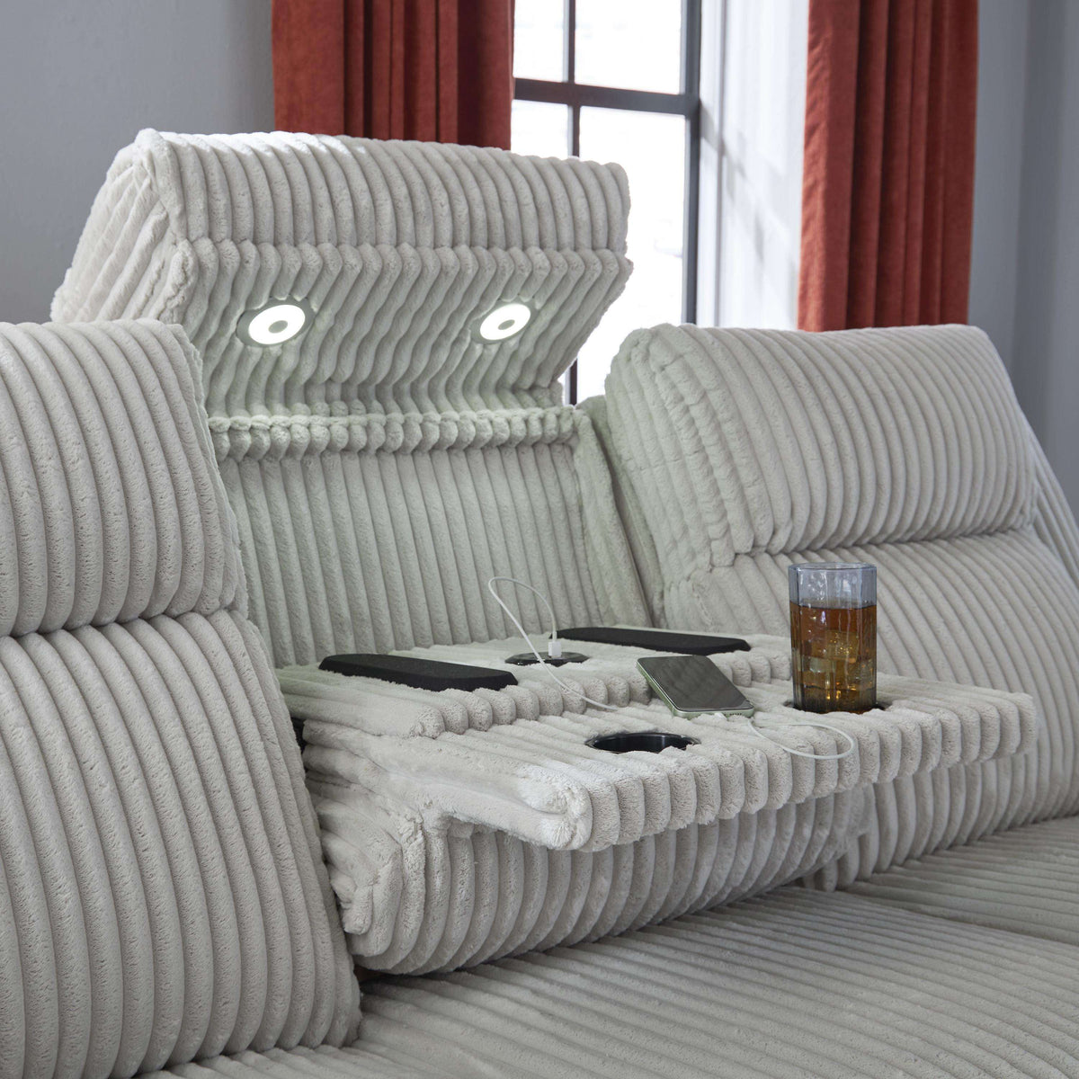 Swipe Furniture Exclusive Design Forest Lake Power Reclining Sofa PC6420315