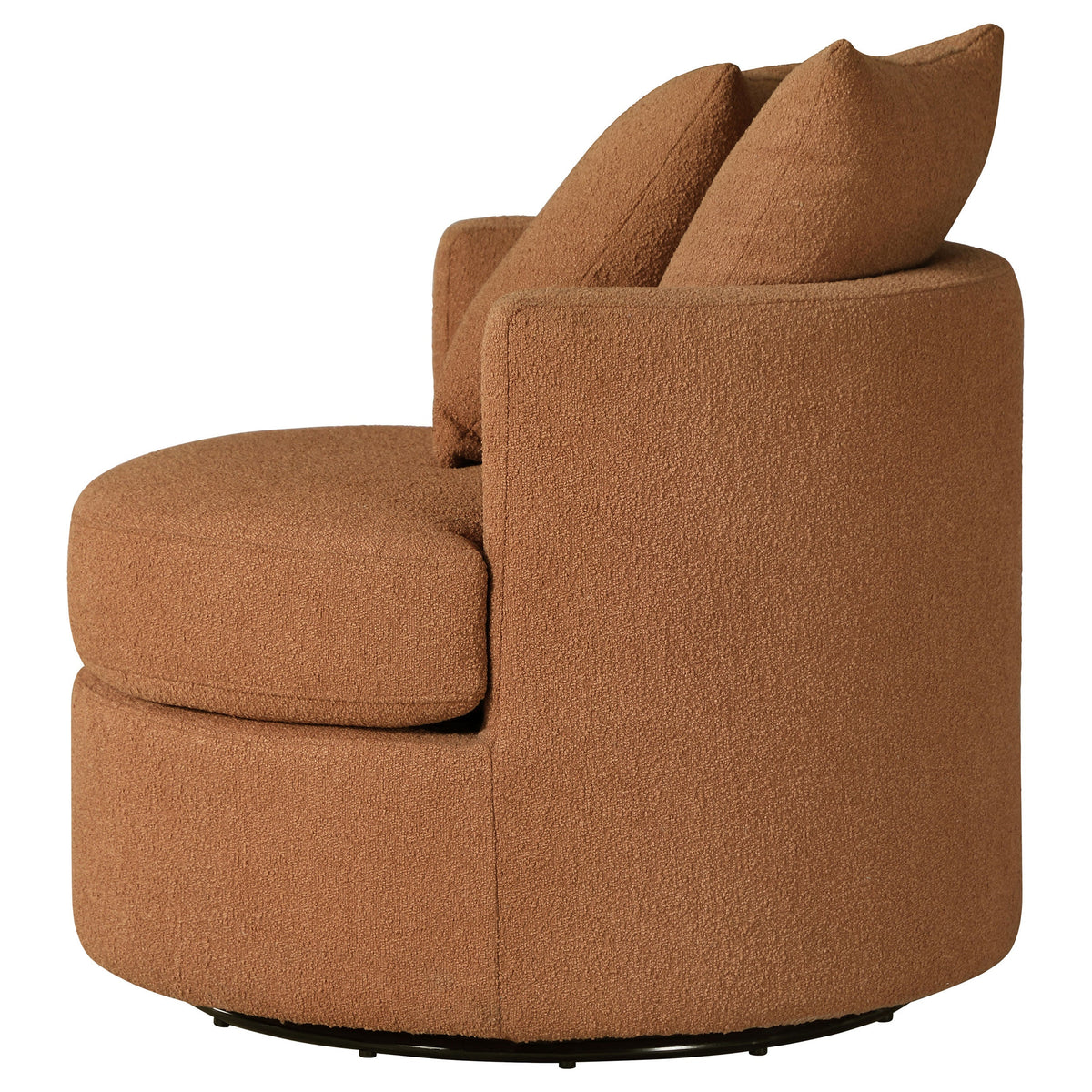 Debbie Upholstered Swivel Accent Chair Camel