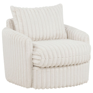 Sarco Corduroy Upholstered Swivel Accent Arm Chair Ivory